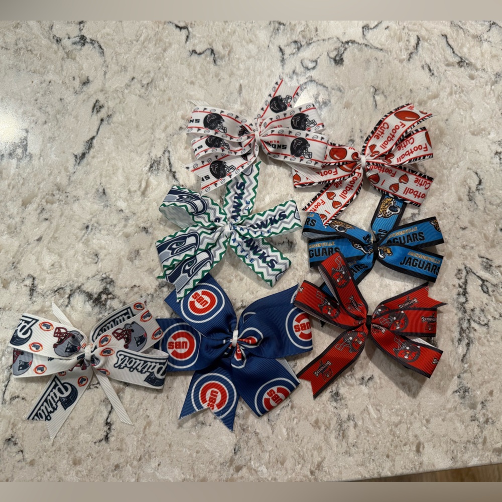 Craft Team Spirit Hair Bows - Red, Blue, White